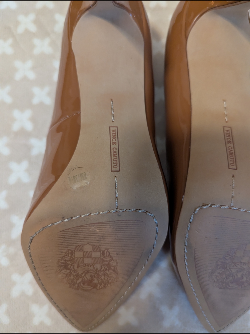 Vince Camuto Patent Pointed-Toe Stiletto Pumps in Tan - Picture 6 of 6